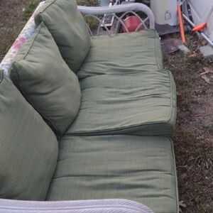 Green Outdoor Sofa Cushions(3)